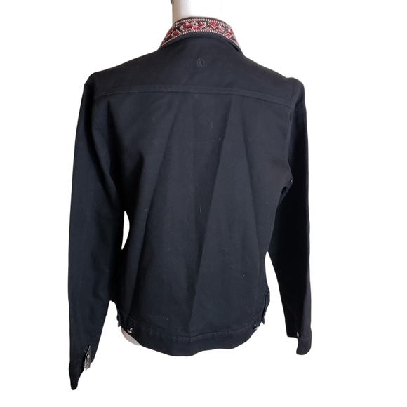 Christine Alexander Black Denim Jacket Sz Medium Swarovski Crystal Western Rodeo - Picture 5 of 14